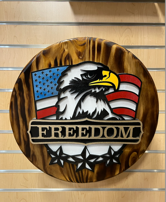 Eagle Wood Round Door Hanger