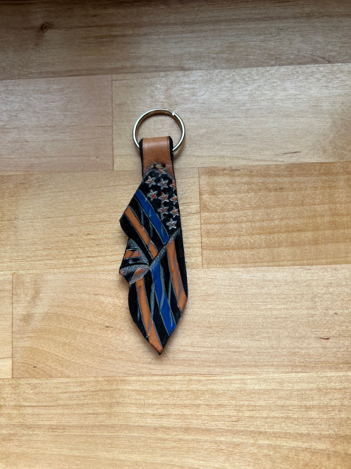 Draped Flag Leather Key Chains