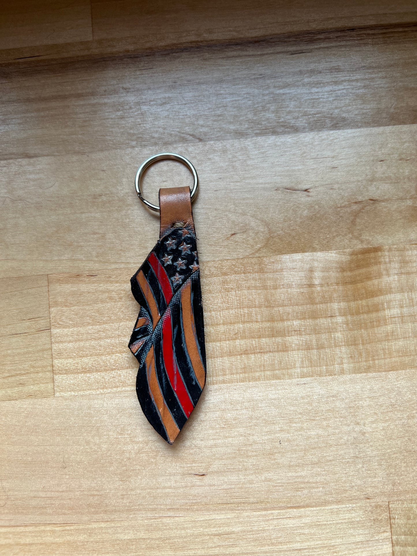 Draped Flag Leather Key Chains